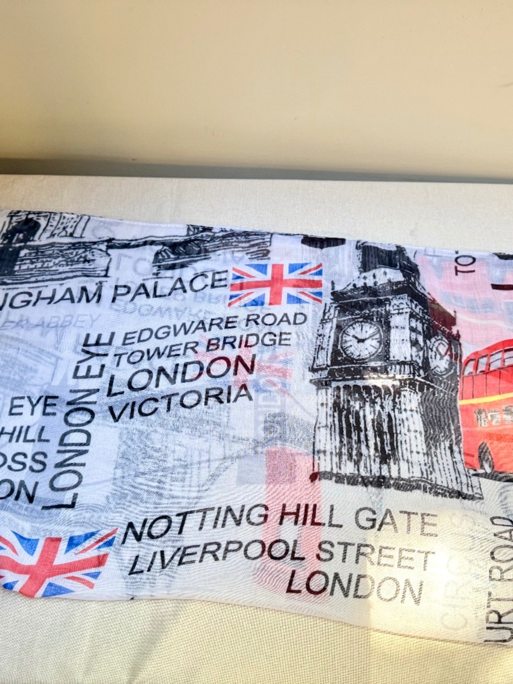 England London Bridge British Flag Travel Theme Oversized Scarf